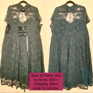 Retro chic by Torrid green lace dress